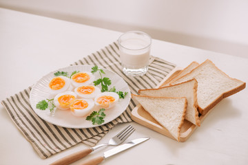 Various ways of cooking chicken eggs. Breakfast with eggs.