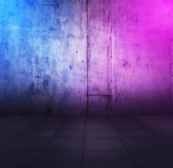 metallic interior with neon lights