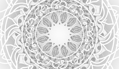 Decorative design element. Patterns with geometric ornament. Circular ornamental symbol. Islam, Arabic and Indian, ottoman motifs. 3D rendering
