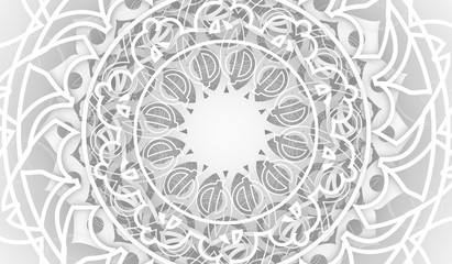 Decorative design element. Patterns with geometric ornament. Circular ornamental symbol. Islam, Arabic and Indian, ottoman motifs. 3D rendering