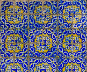Traditional ornate portuguese azulejo tiles
