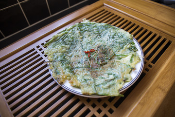 Korean pancake with garlic chives