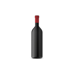 vector mock up wine bottle red color