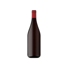 vector mock up wine bottle red color