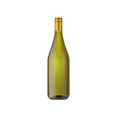 vector mock up wine bottle green color