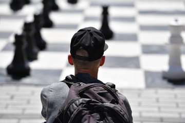 A thoughtful chess player in Montreal-Canada