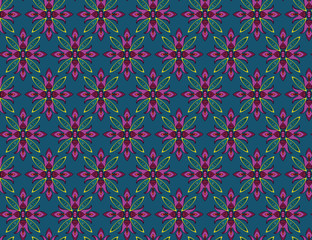 Pattern with ornamental flowers