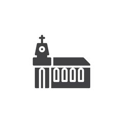 Monastery building vector icon. filled flat sign for mobile concept and web design. Religion simple solid icon. Symbol, logo illustration. Pixel perfect vector graphics