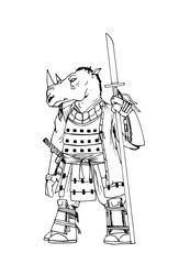 guerriero rinoceronte samurai