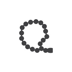Muslim rosary beads vector icon. filled flat sign for mobile concept and web design. Islamic religion simple solid icon. Symbol, logo illustration. Pixel perfect vector graphics
