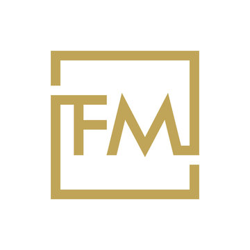 two letter logo line square FA TO FZ
