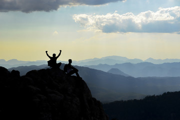 successful friendship and delightful minutes in magnificent mountains