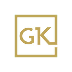 two letter logo line square GA TO GZ