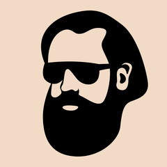 man  face vector illustration flat style front 