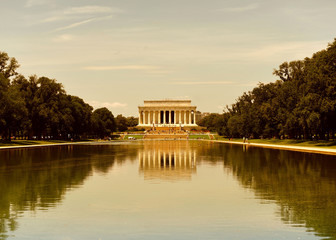 Washington, DC - June 01, 2018: Lincoln memorial and pool in Washington DC.