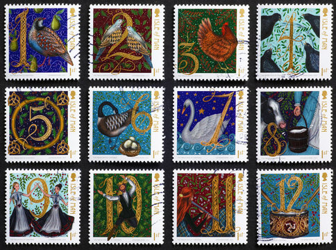 Twelve Days Of Christmas On Postage Stamps