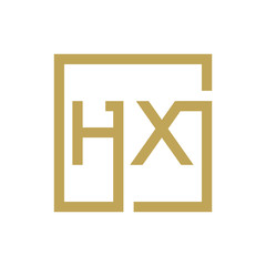 Fototapeta premium two letter logo line square HA TO HZ