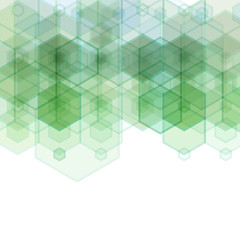 Naklejka premium Abstract hexagon and triangle background. Geometric design background.Brochure template.Green hexagon shape