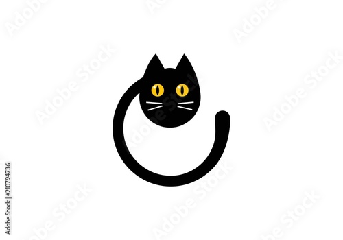Cat Caterpillar Logo Vector