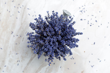 Dried lavender on the table