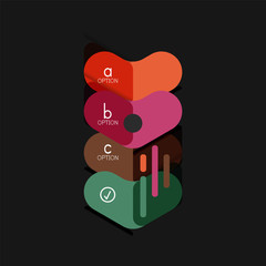 Flat design geometric infographics, arrow shape vector sticker or label, price tags, offer promotion badge, icon design, paper style layout for data graphic visualization step by step process, for