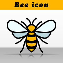 color bee vector icon design