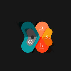 Flat design geometric infographics, arrow shape vector sticker or label, price tags, offer promotion badge, icon design, paper style layout for data graphic visualization step by step process, for