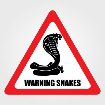 Snake warning sign. Vector illustration.
