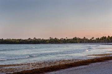 Caribbean Sea in the evening, Cancun, Mexico
