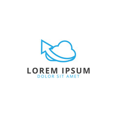 Cloud and arrow logo template