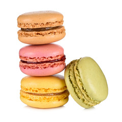 Macarons isolated on white background