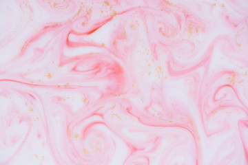 Pastel pink white and gold marble paint abstract texture background