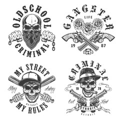 Set of gangster emblems