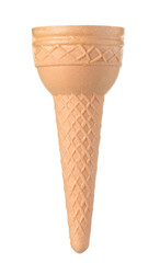 New clean blank ice cream waffle cone isolated on white background