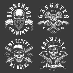 Set of gangster emblems