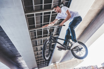 Young man in skatepark