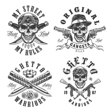 Set of gangster emblems