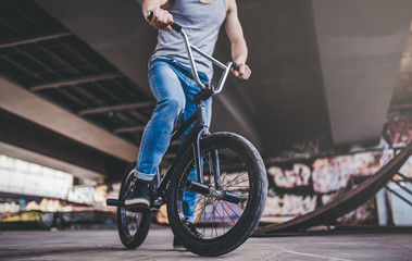 Young man in skatepark