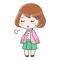 オフィスカジュアルの女性　ため息