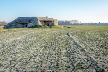 Concrete bunker near the Dutch village of Koudekerke