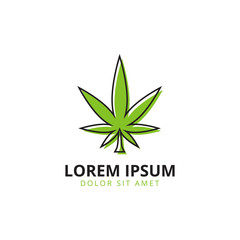 Marijuana leaf logo template