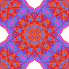 Seamless floral texture on color background. Element for design. Geometric pattern. Vector illustration.