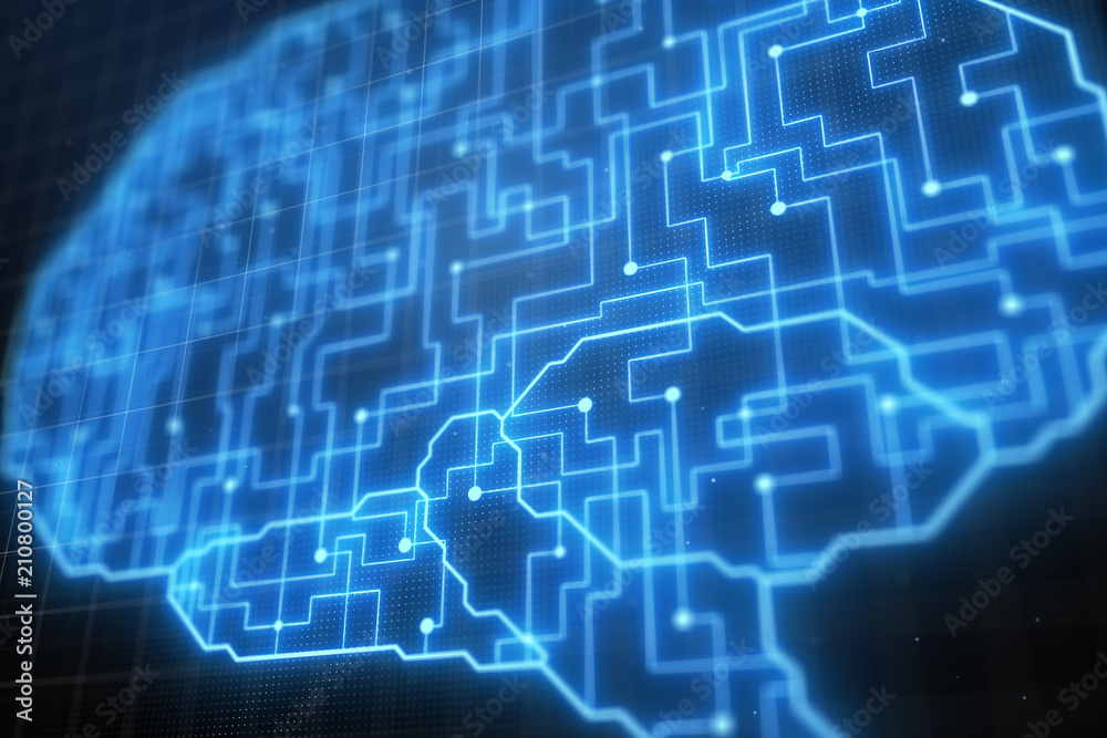 Poster abstract circuit brain background