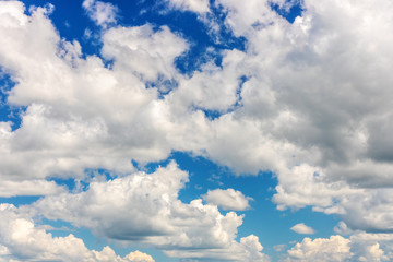 Beautiful clouds on the blue sky.