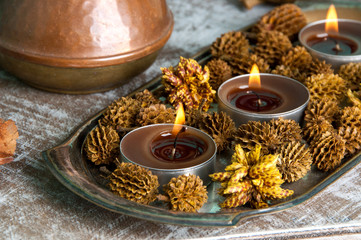 Brown aroma candles