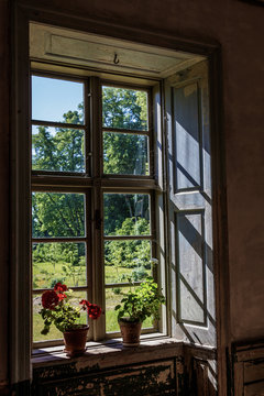 lights shine through the window