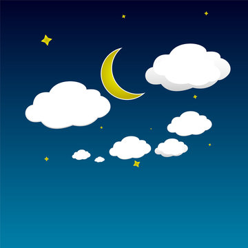 Cloud sky at night with star. Vector EPS 10.