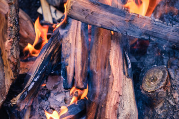 Pile of wood cut for fireplace