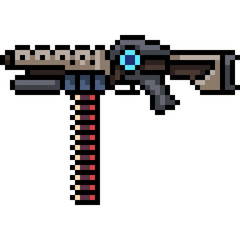Fototapeta premium vector pixel art sci fi machine gun