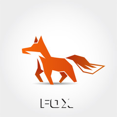 Obraz premium orange walk fox logo